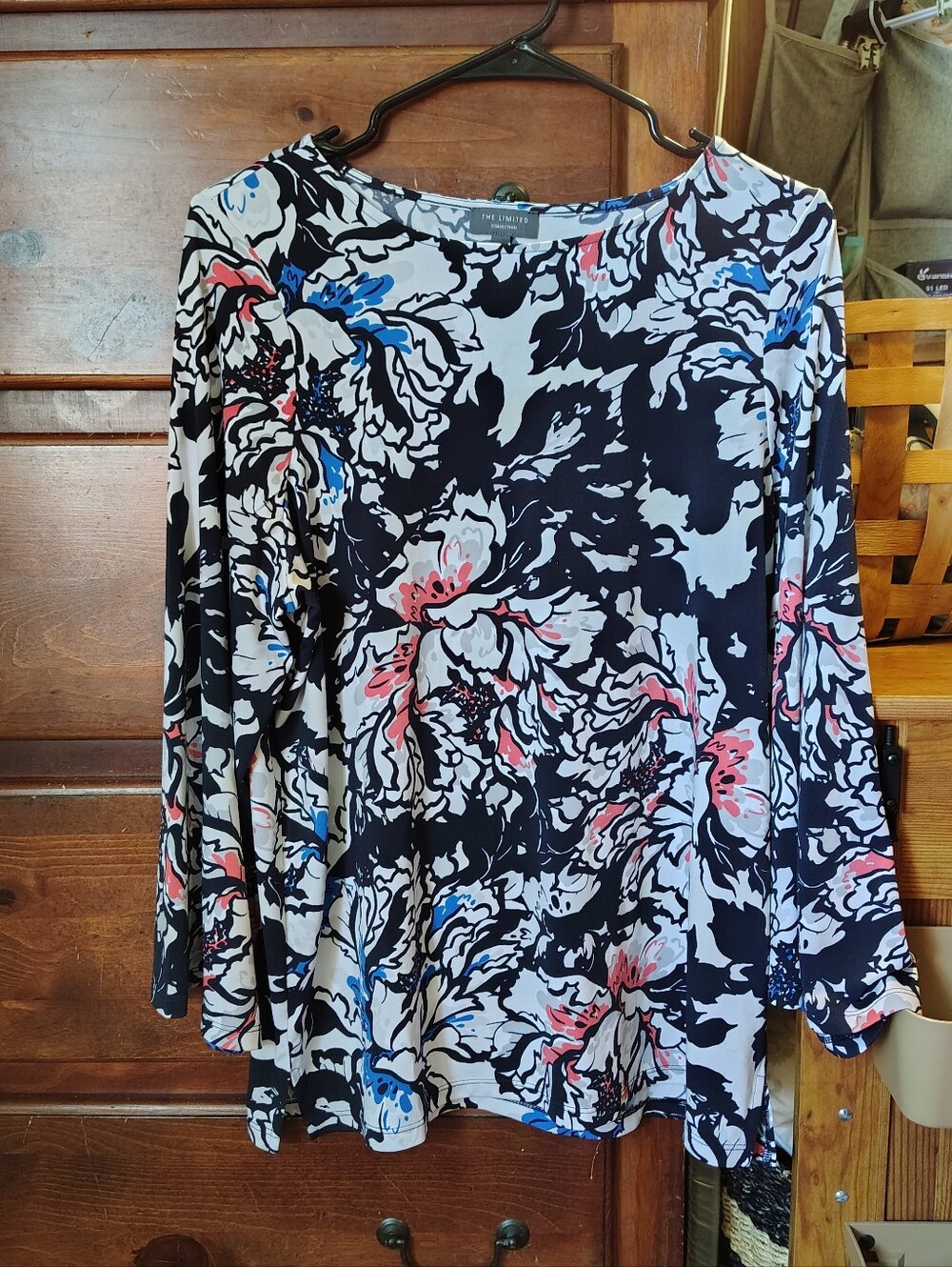 The Limited Navy Floral Long-Sleeve Tee with Pink & Blue Accents
